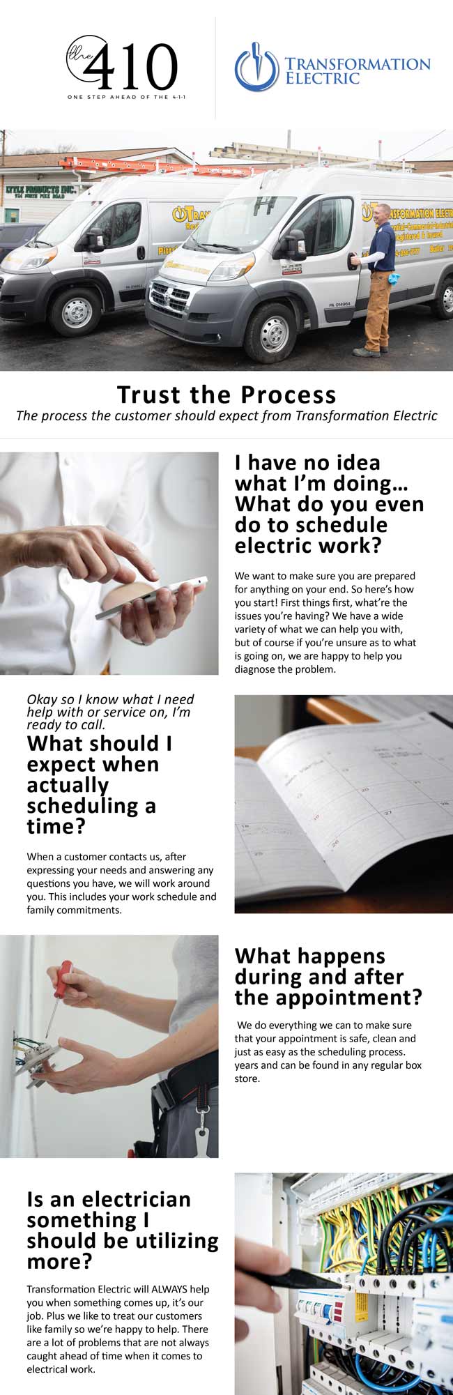 schedule electric work